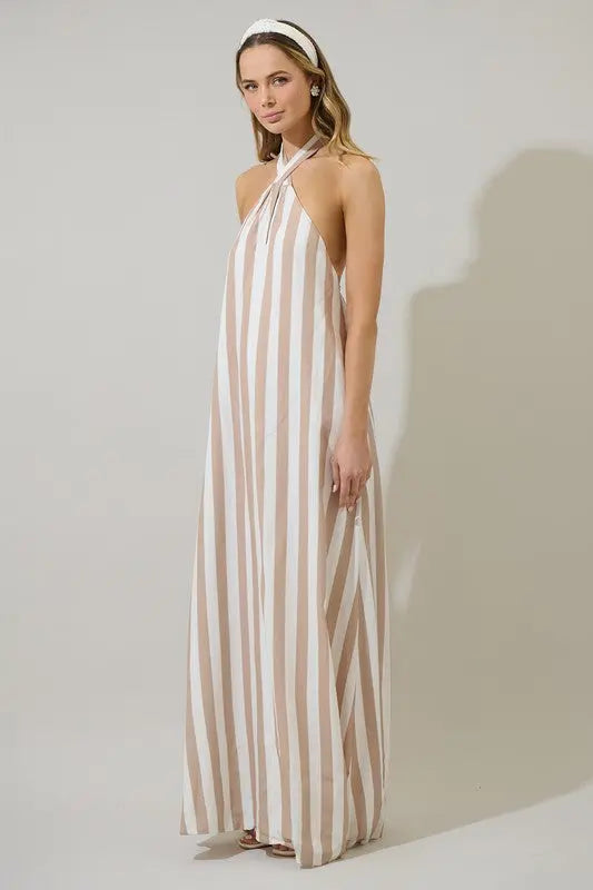 The Vivienne Striped Maxi Dress - Dresses