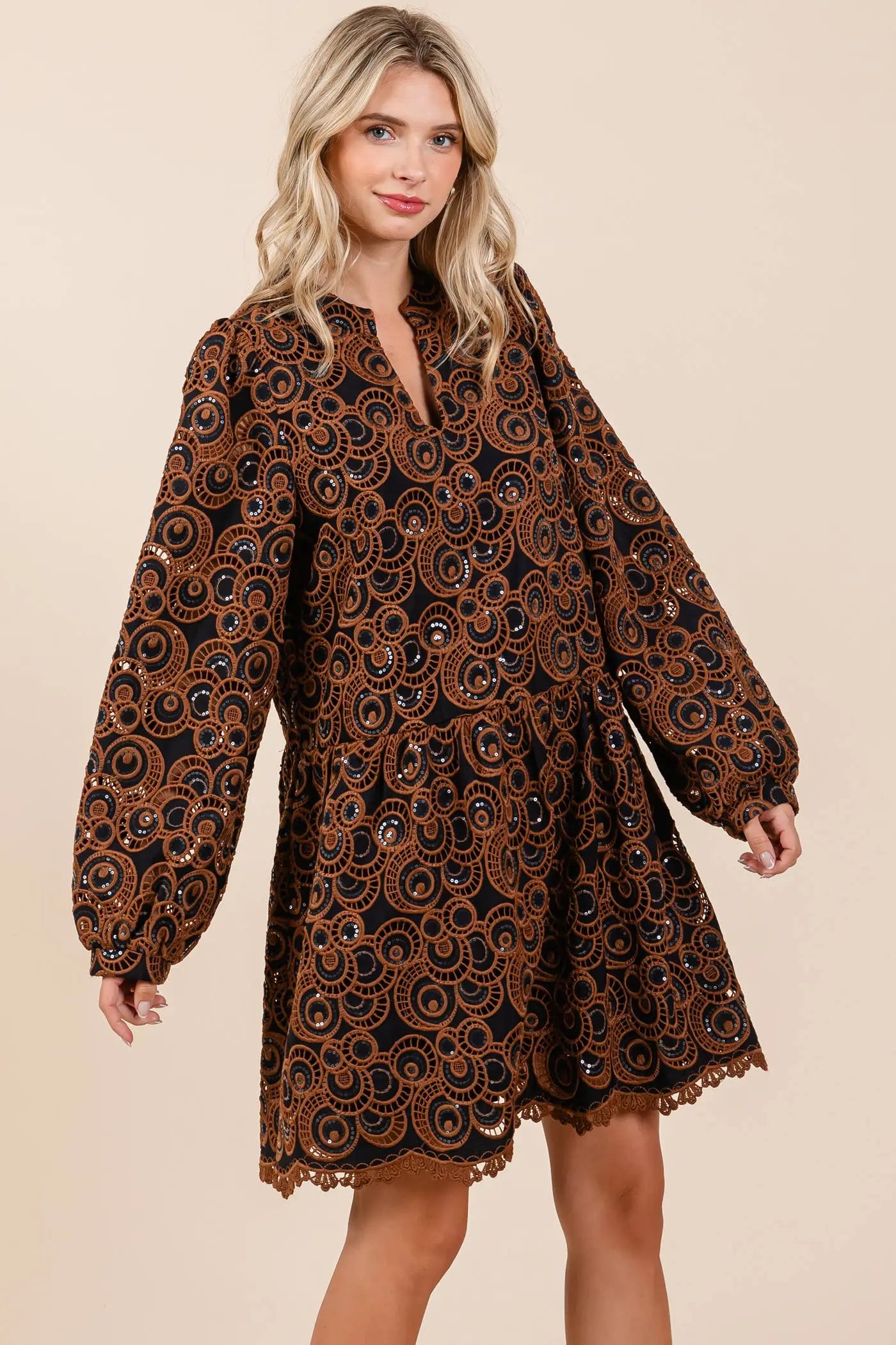 Vivienne Geometric Mini Dress - Dresses