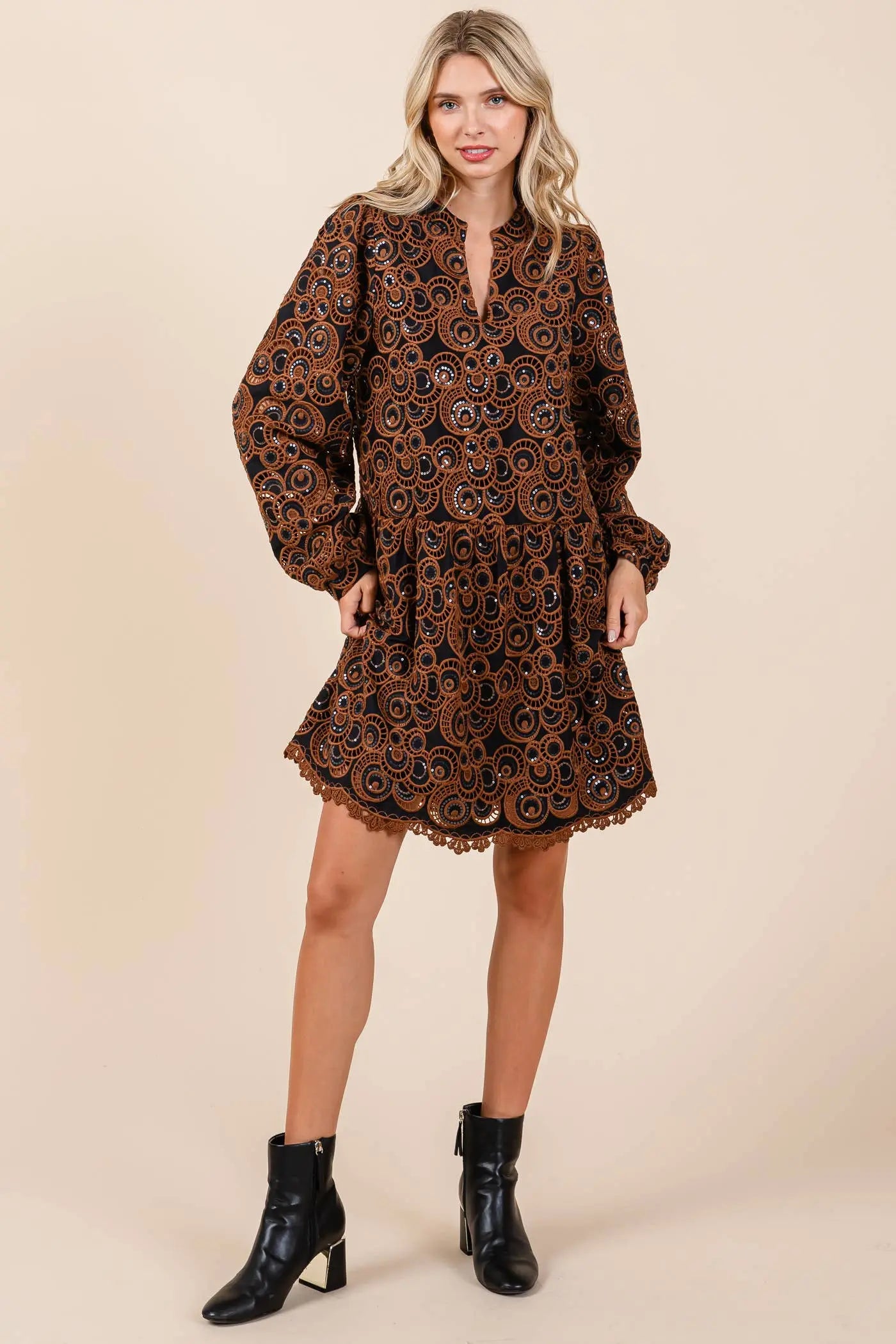 Vivienne Geometric Mini Dress - Dresses