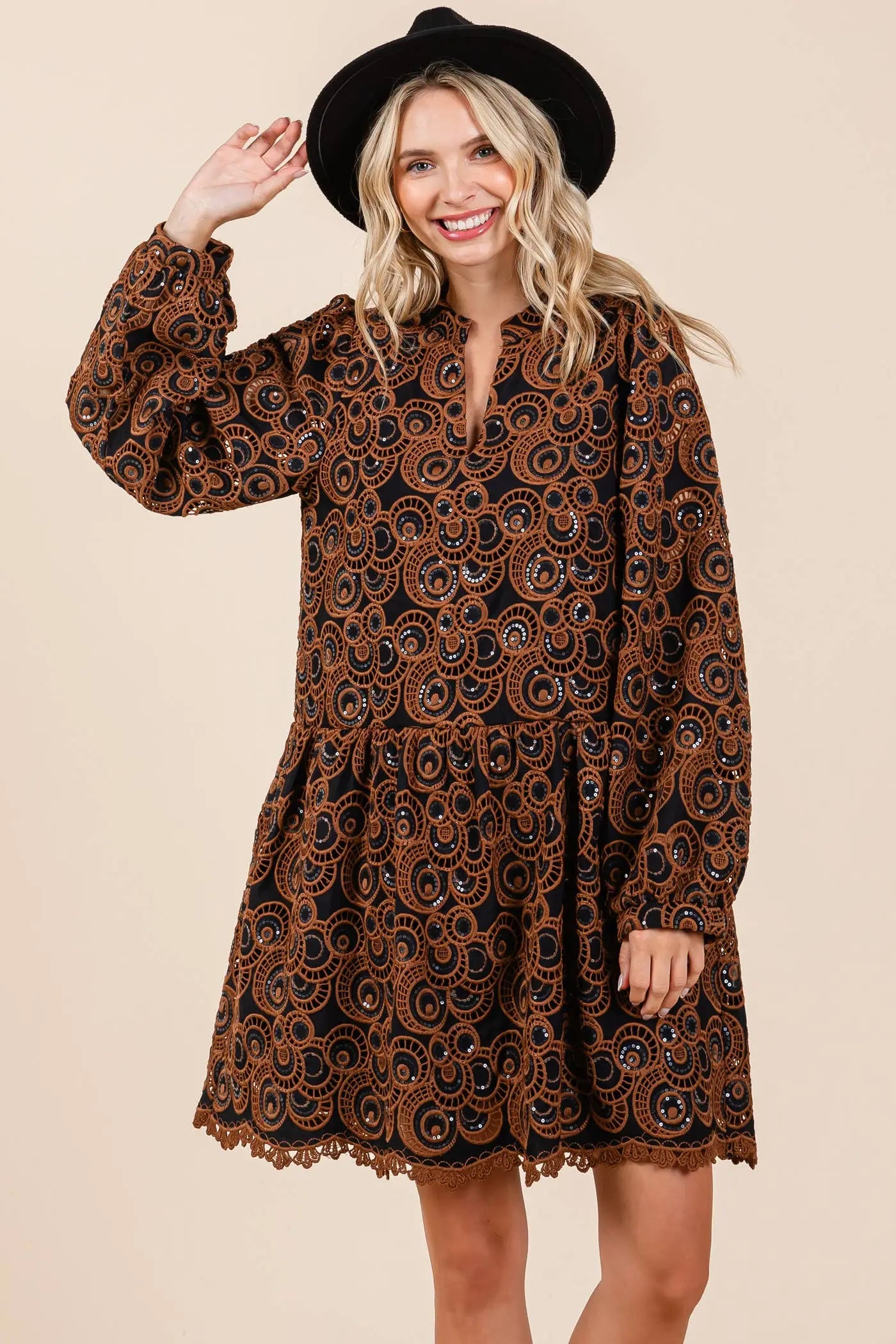 Vivienne Geometric Mini Dress - Dresses