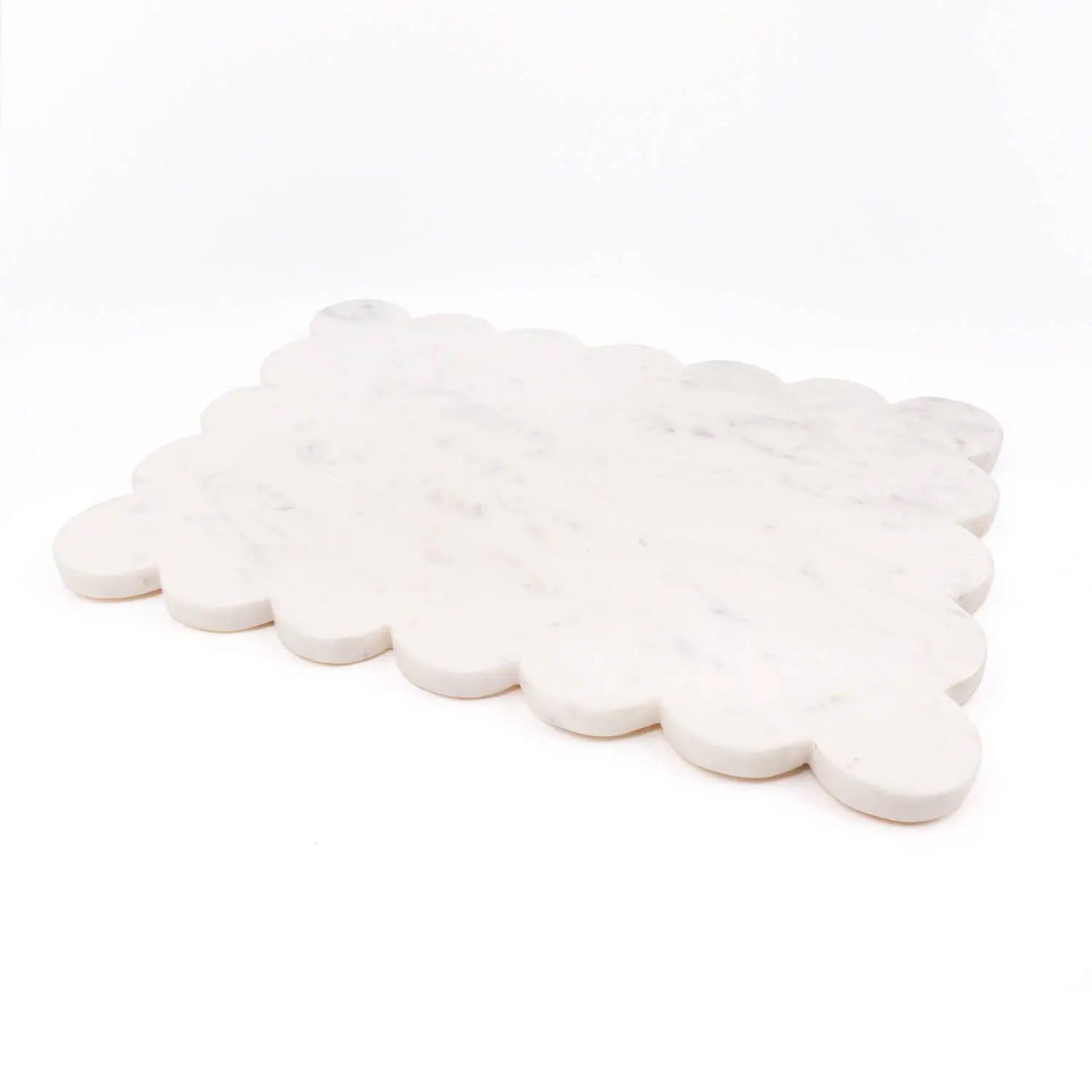 White Marble Scalloped Serving Board - Tabletop Decor