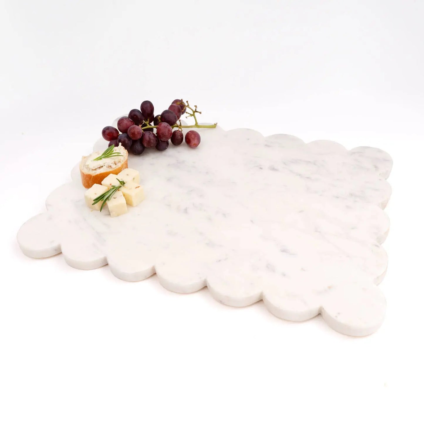 White Marble Scalloped Serving Board - Tabletop Decor