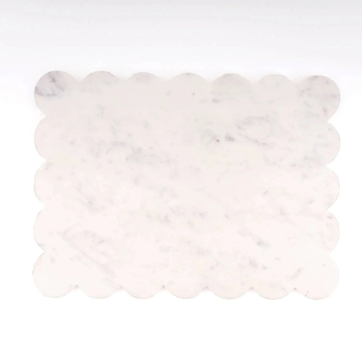 White Marble Scalloped Serving Board - Tabletop Decor