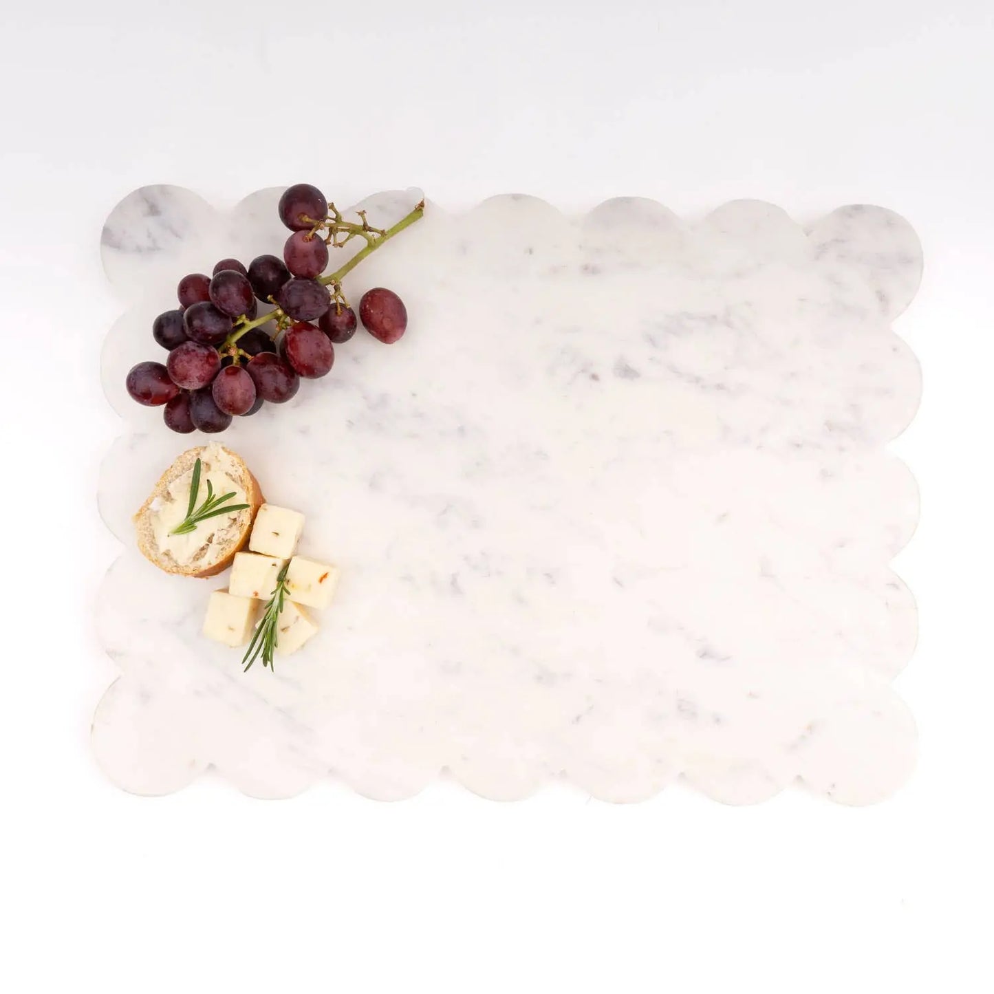 White Marble Scalloped Serving Board - Tabletop Decor