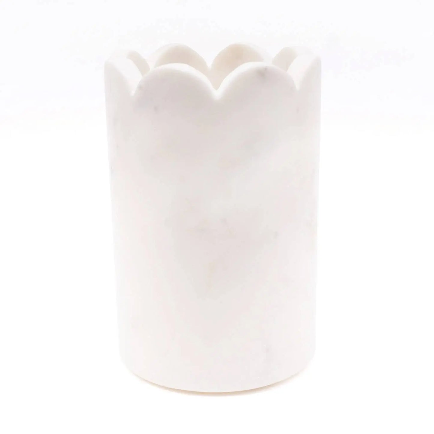 White Marble Scalloped Wine & Champagne Chiller - Tabletop Decor