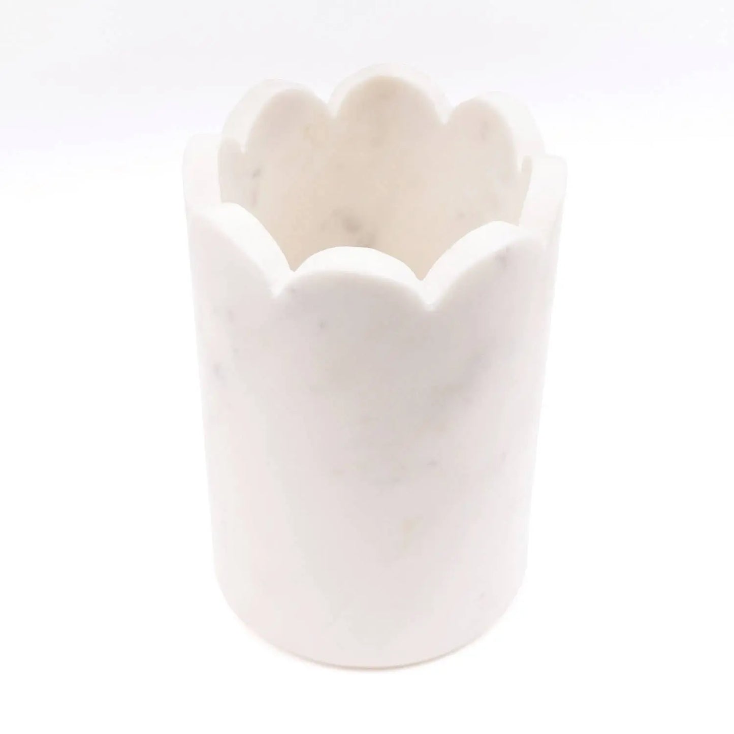 White Marble Scalloped Wine & Champagne Chiller - Tabletop Decor