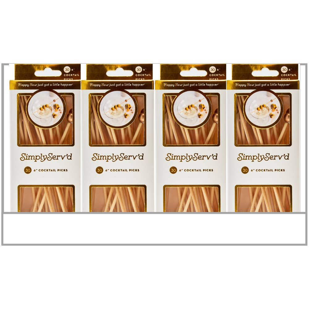 Party Pick Fancy Bamboo Toothpicks – Classic Gold