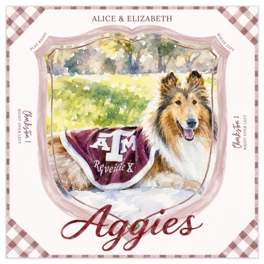 Aggies mahjong mat flat artwork