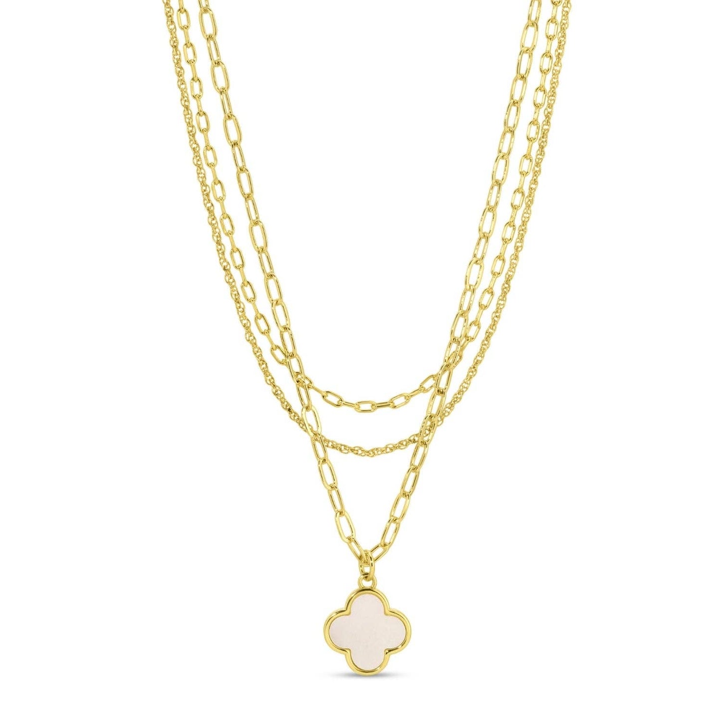 Layered Quatrefoil Necklace — Gold