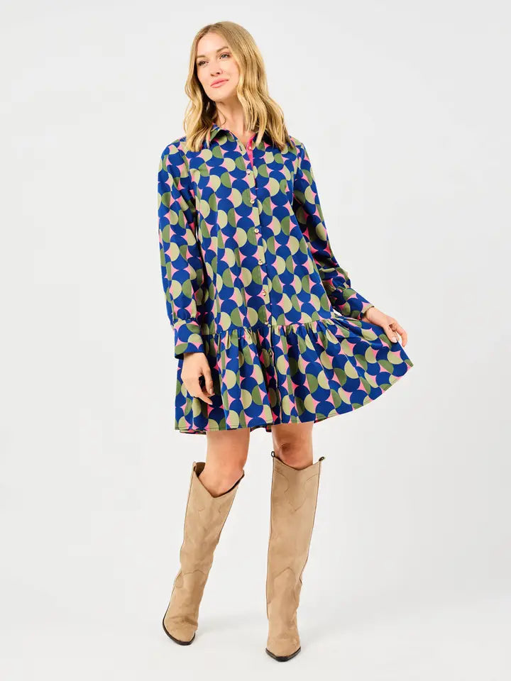 The Fiona Geo Poplin Dress Mary Square