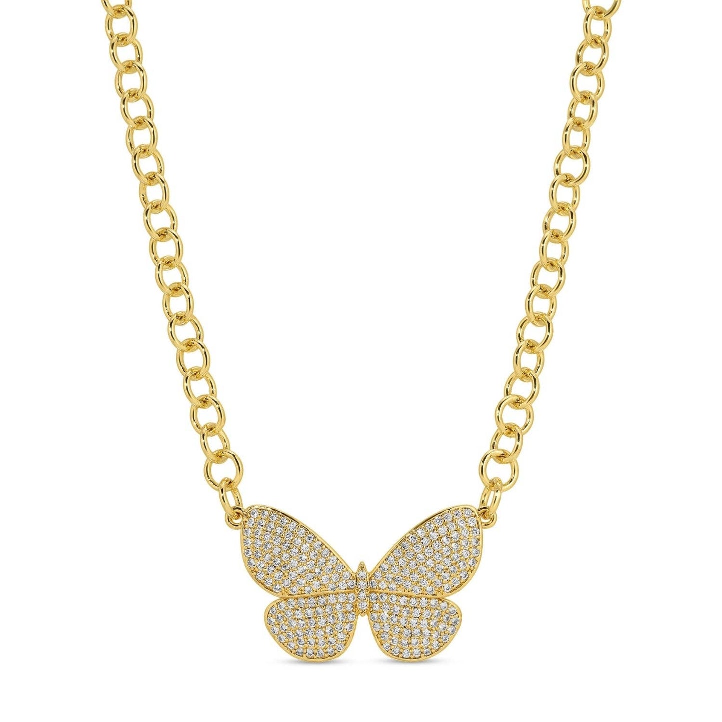 Flutter Butterfly Statement Necklace — Gold