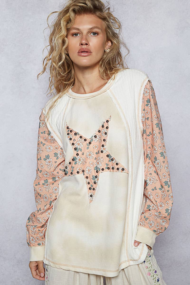 Stella Star-Stitch Knit Top (Cream Multi)