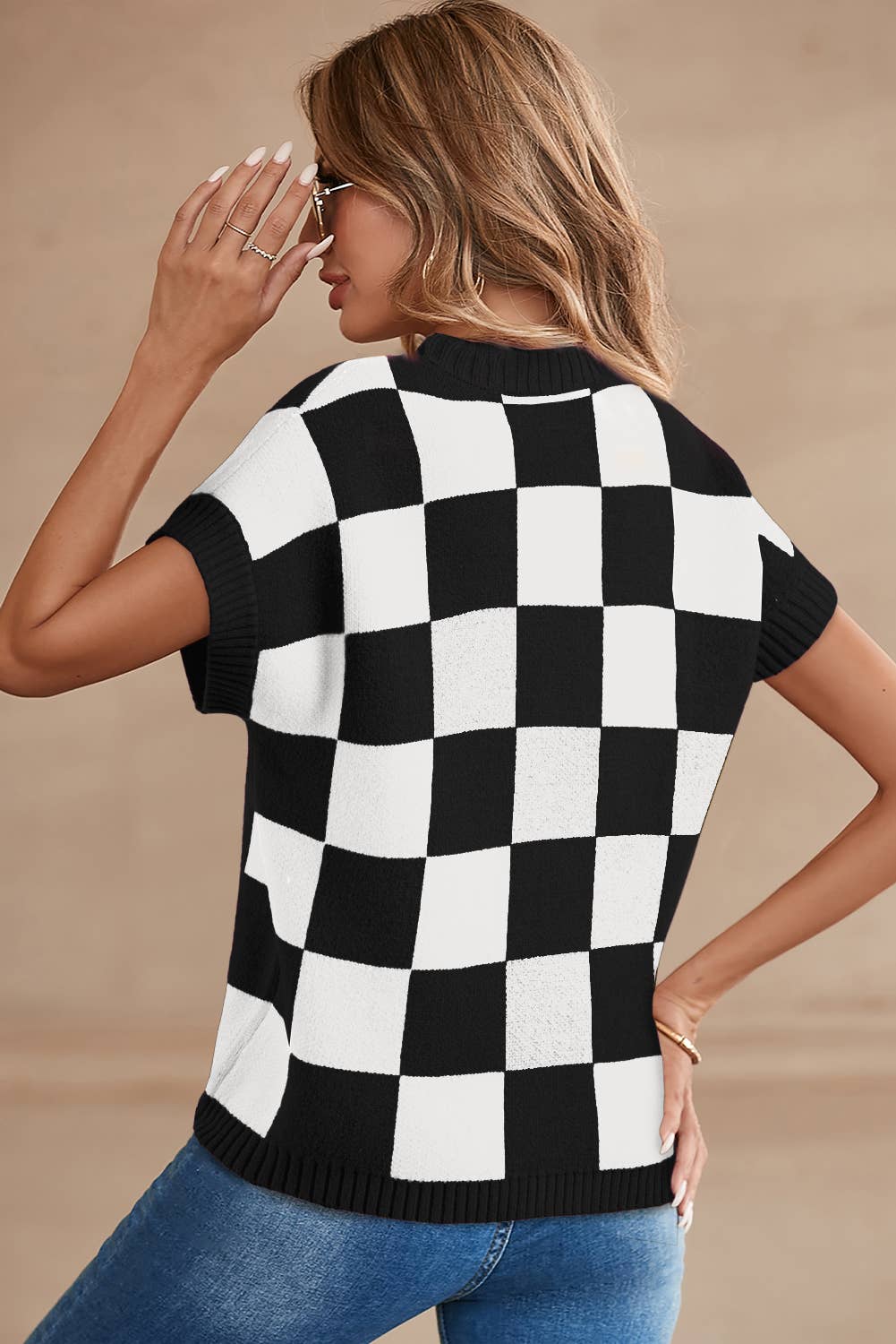The Daphne Check Knit Sweater
