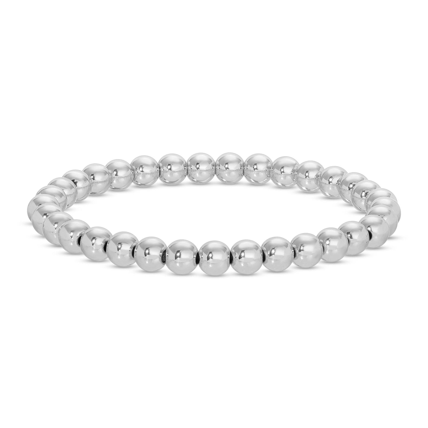 Bracelet Bar – 6mm Beaded (Silver)
