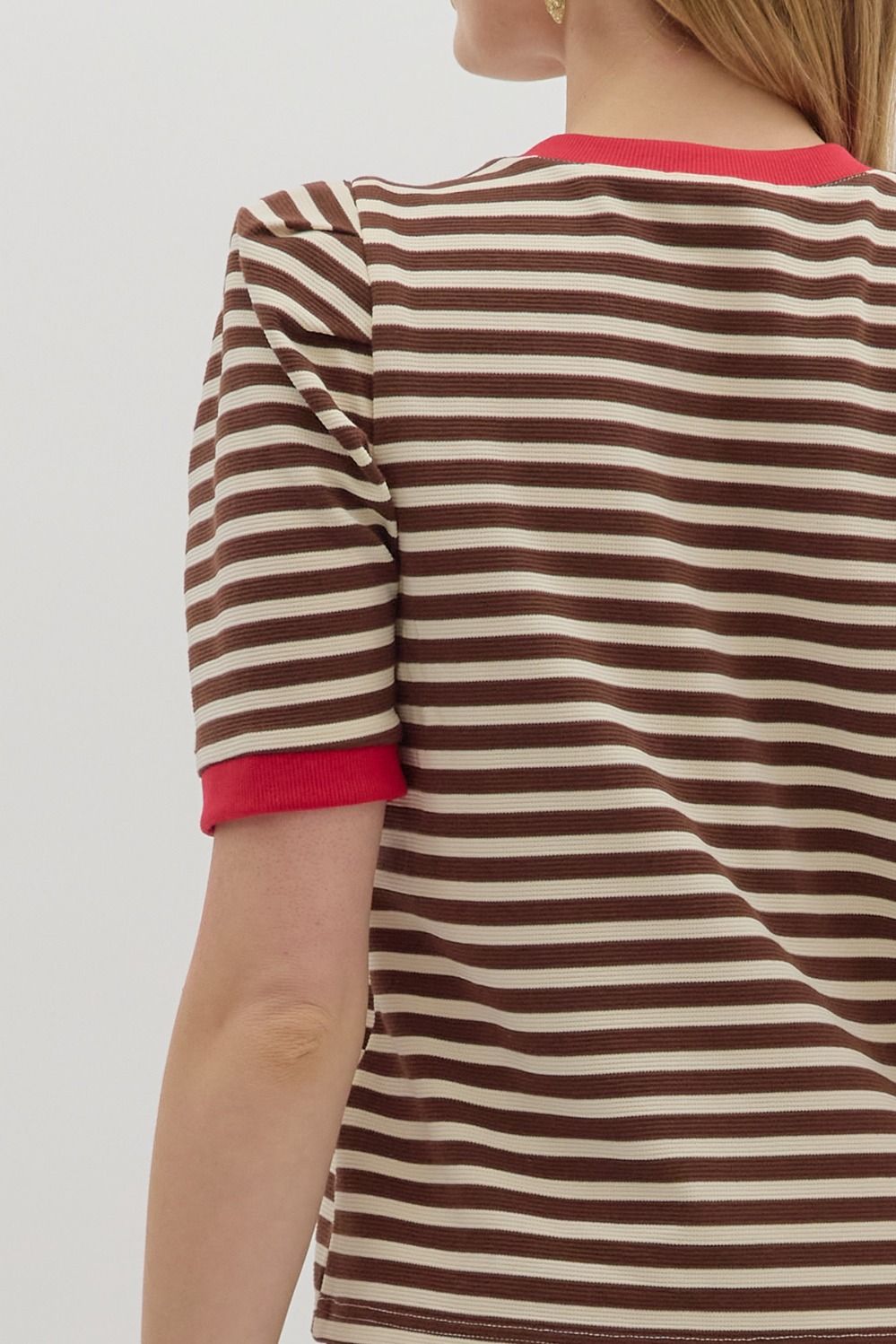 Ember Stripe Accent Knit Top Entro