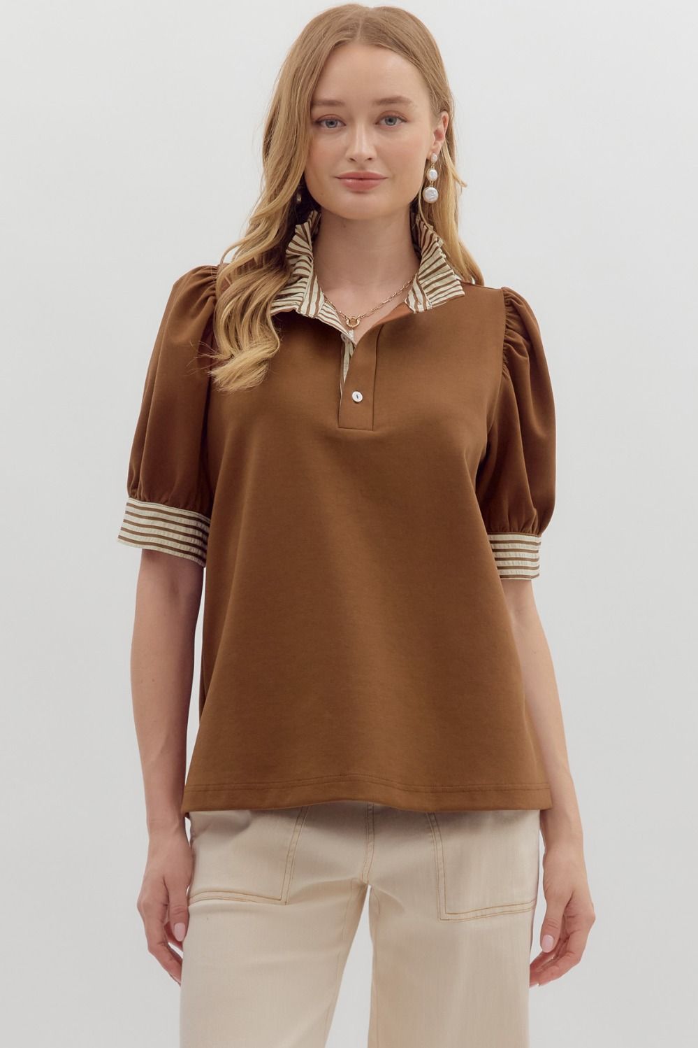 Harper Puff Sleeve Knit Top Mary Square