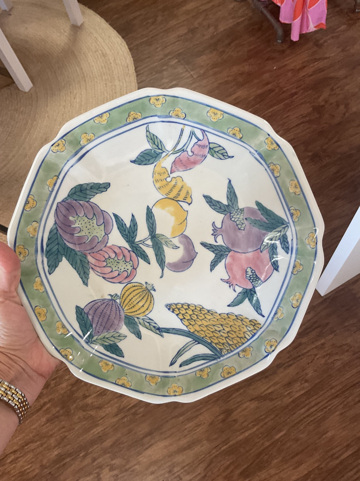 Octagonal Plate – Fruits of Longevity by Unknown