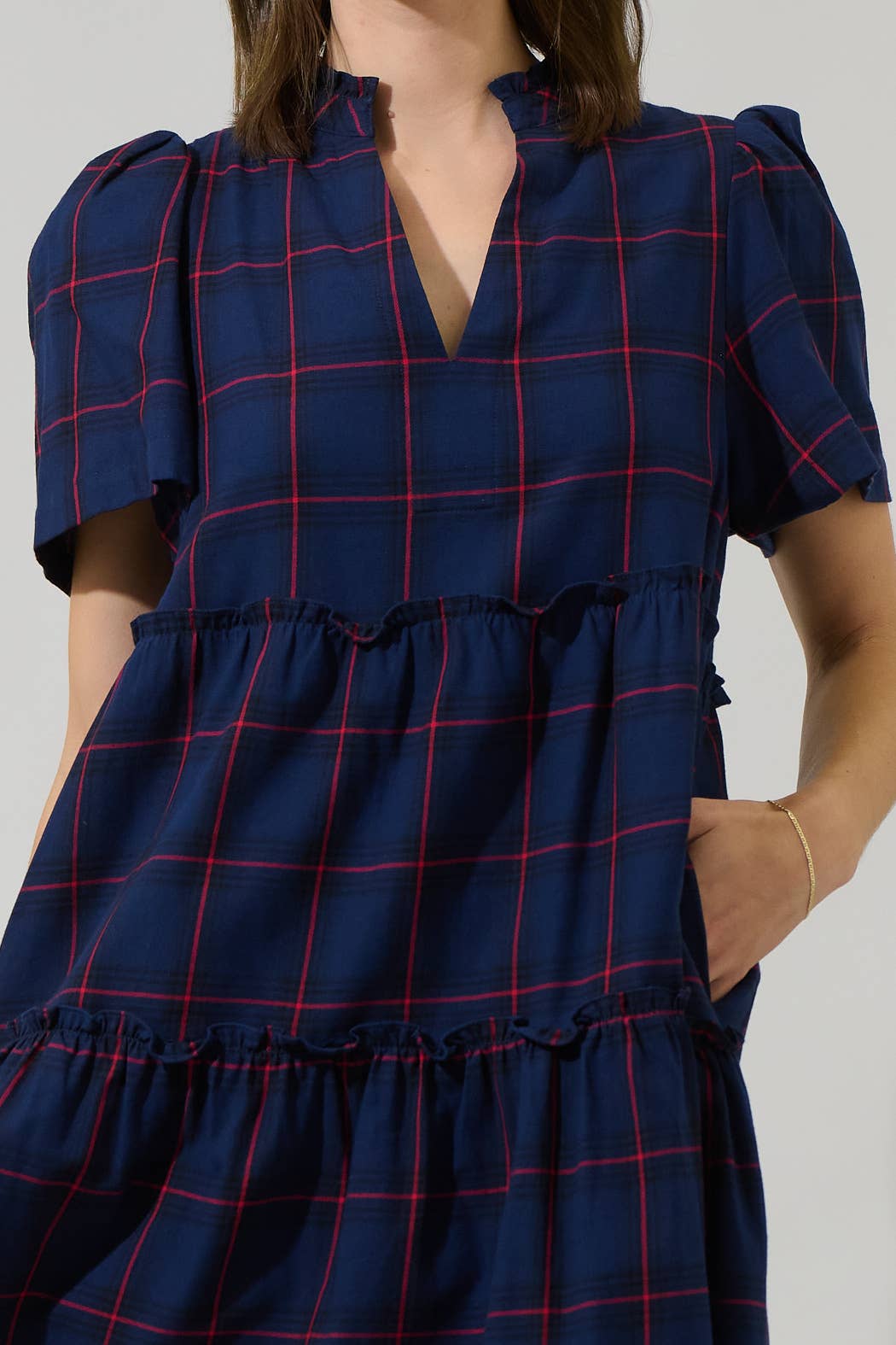 The Julissa Holbrook Plaid Babydoll Dress