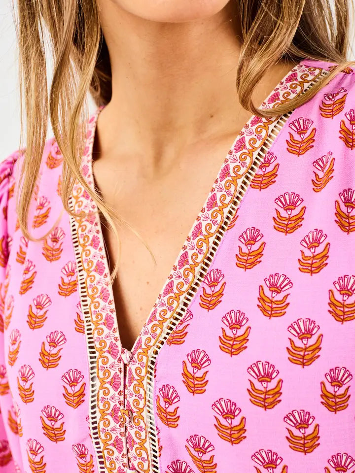The Monroe Floral Foulard Top Mary Square