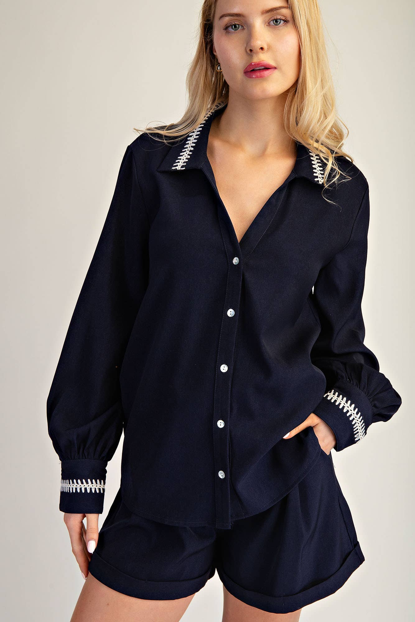 Stitched Grace Button-Down