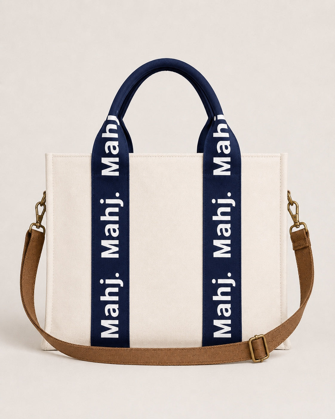 The Mahj Bag in Navy, front view