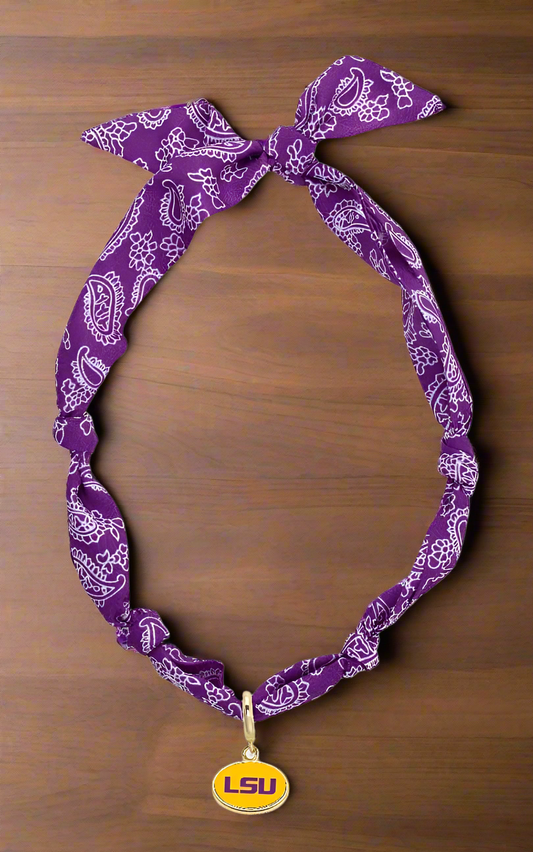 LSU Tigers Logo Bandana Scarf Necklace