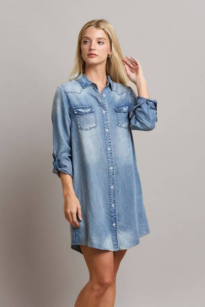 Harper Denim Shirt Dress