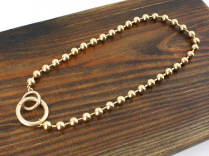 N24199 Double Ring Closure Bead Chain Necklace (18")