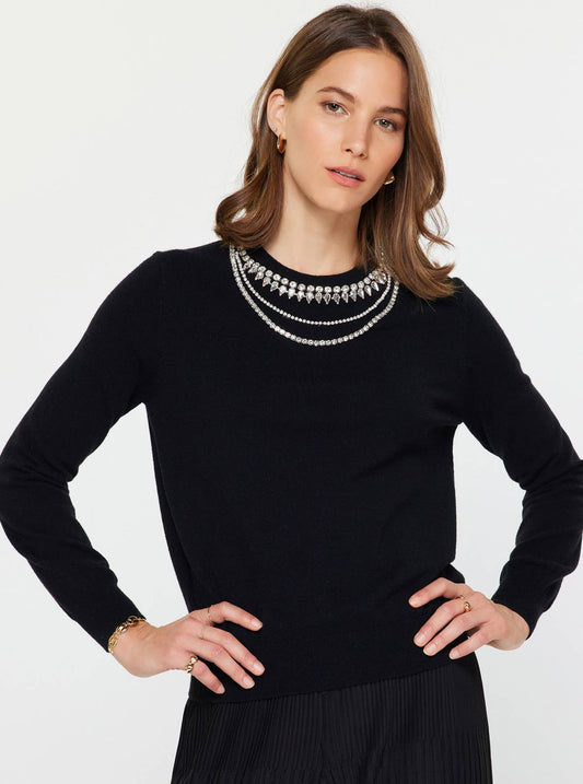 Jewel Detail Long Sleeve Sweater