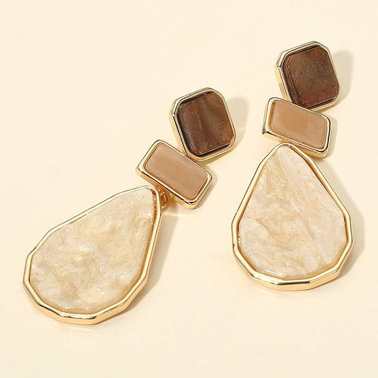 Noelle Geometric Resin Plate Drop Earrings