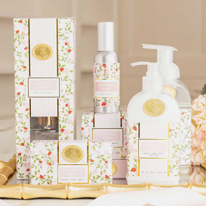 8 Oak Lane Botanical Berry Room Spray bottle showcasing vibrant label and elegant packaging for fresh, floral fragrance.