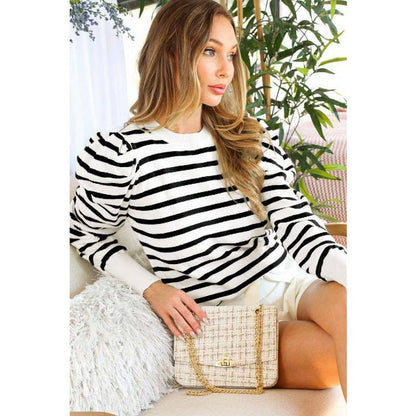 Isabelle Striped Puff Sleeve Top