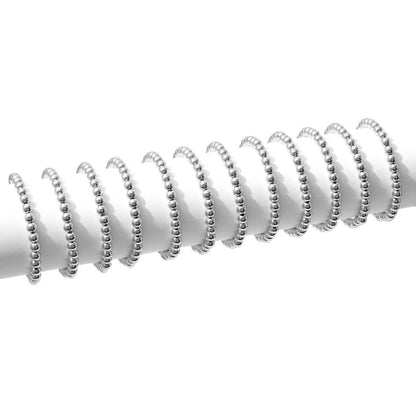 Bracelet Bar – 6mm Beaded (Silver)