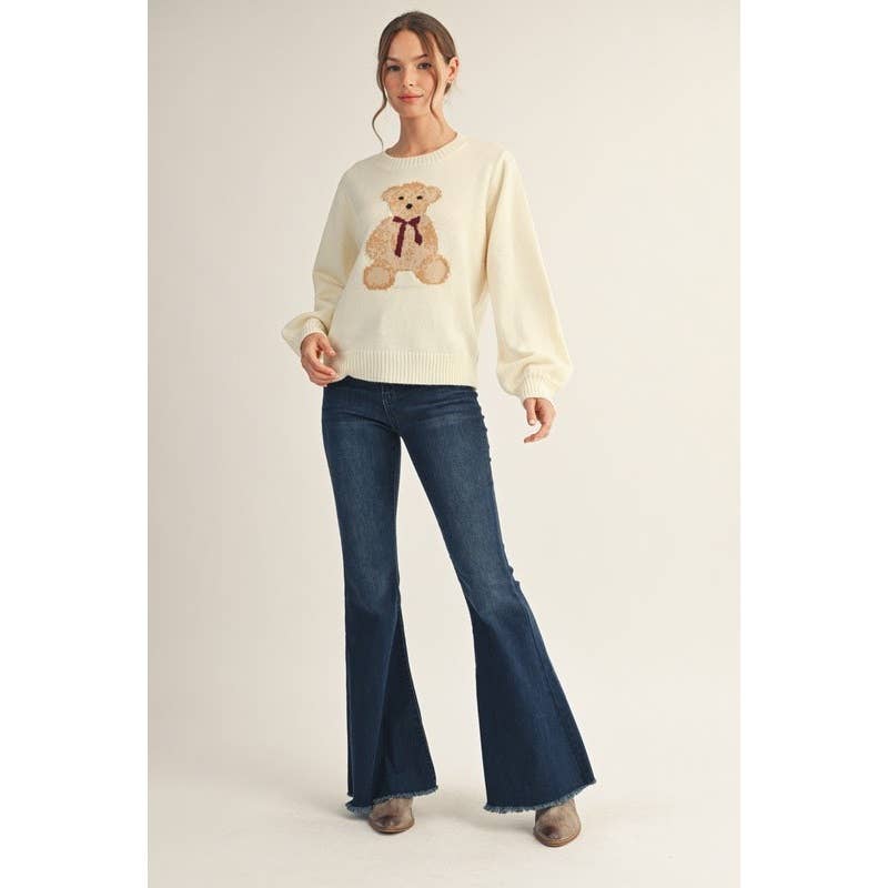 The Beatrice Teddy Bear Sweater — Ivory