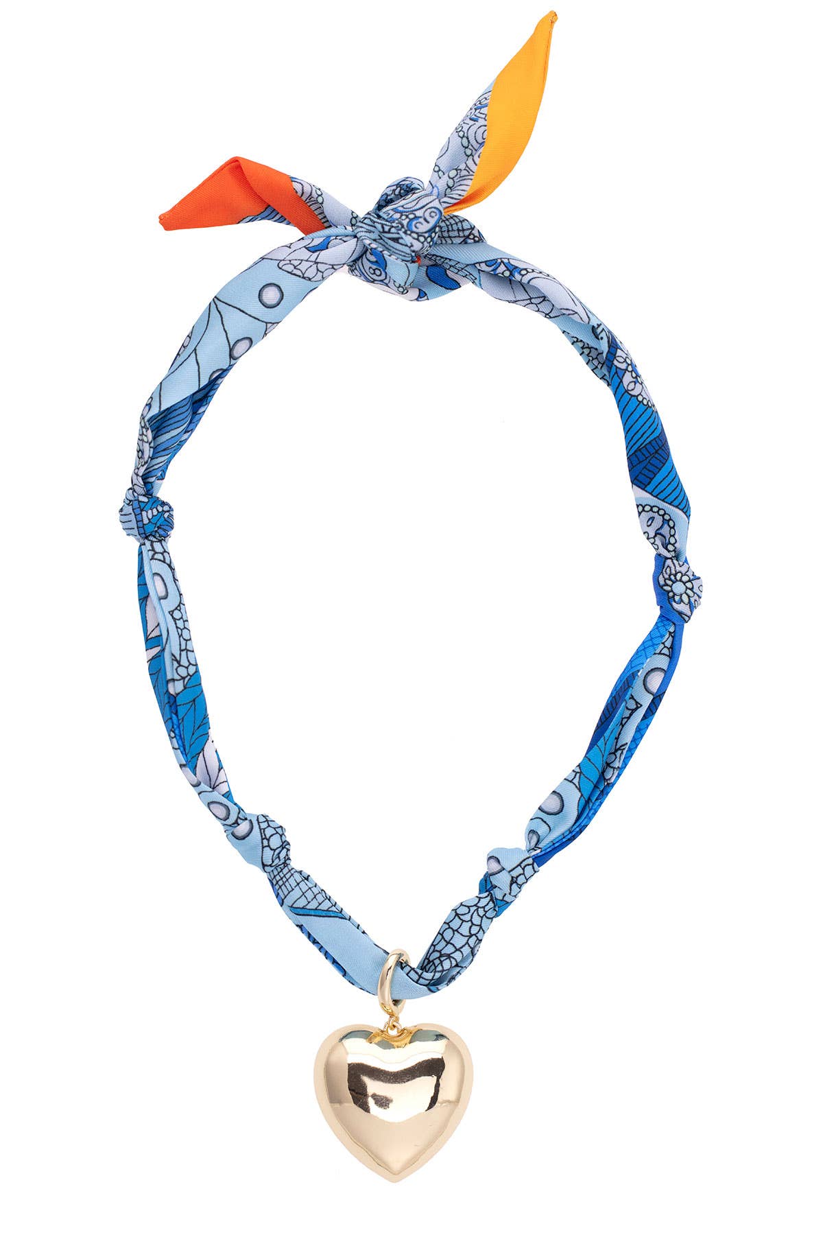 The Maribelle Puffy Heart Scarf Necklace