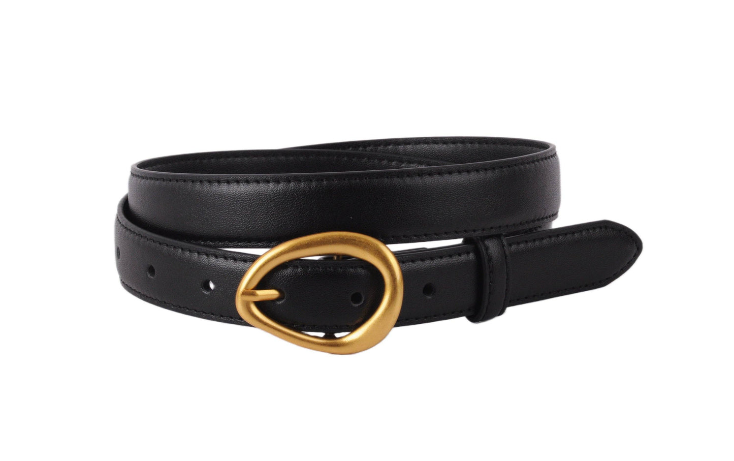 Harper Leather Belt with Asymmetrical Buckle