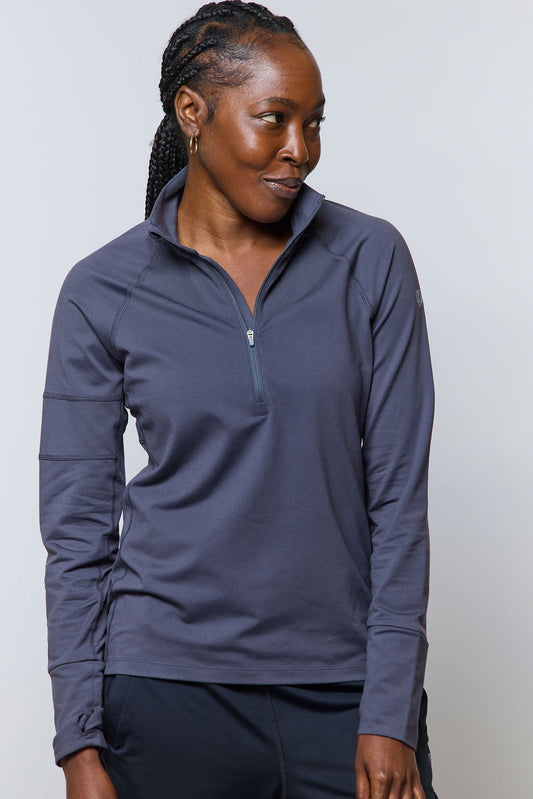 Goal Five Foudy Mid-Weight Long Sleeve ½ Zip Training Top, front view showing breathable fabric and sporty design.