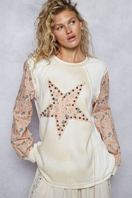 Stella Star-Stitch Knit Top (Cream Multi)