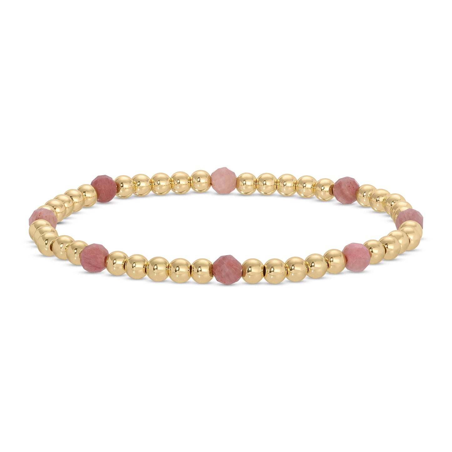 Bracelet Bar – 3mm Beaded (Warm, Alternating Stones)