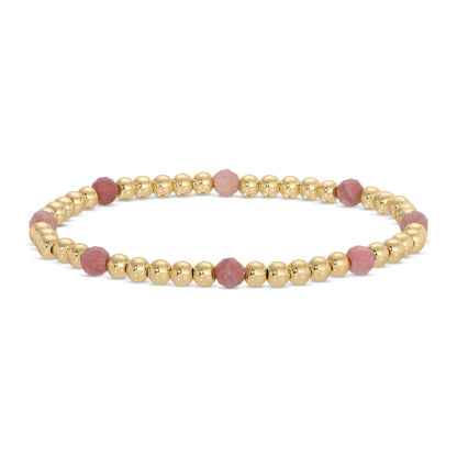 Bracelet Bar – 3mm Beaded (Warm, Alternating Stones)