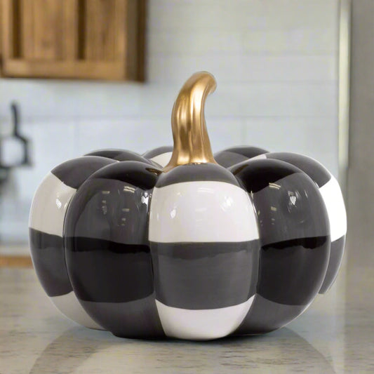 Jodie Pumpkin Décor – White/Black