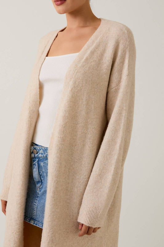 The Maeve Oatmeal Cover-Up  Cardigan Sweater