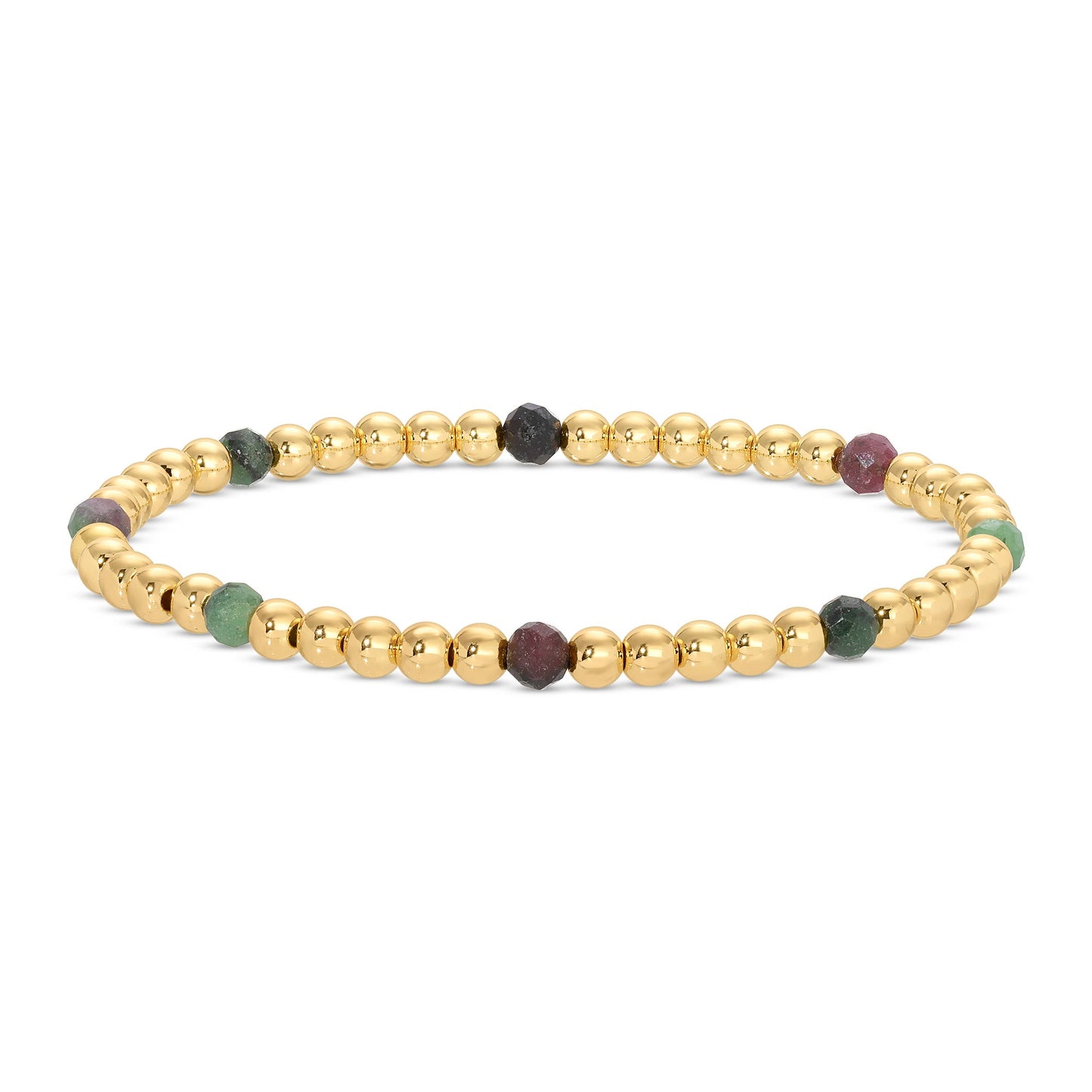 Bracelet Bar – 3mm Beaded (Warm, Alternating Stones)