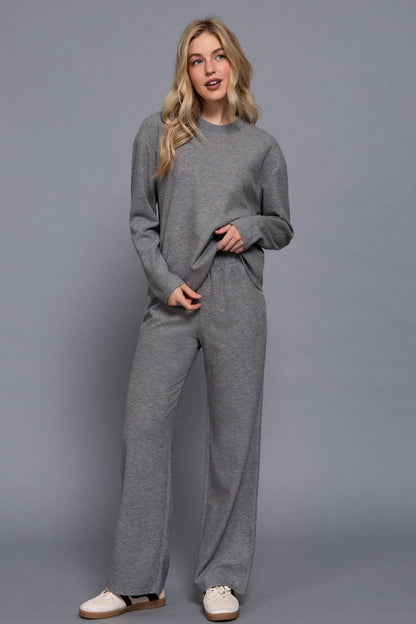 The Margot Soft Knit Lounge Pants – Heather Grey
