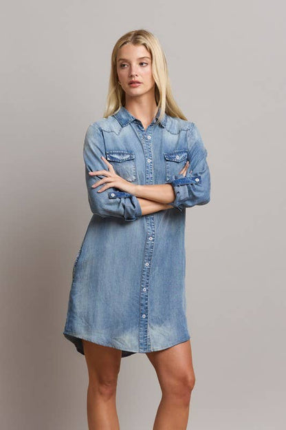 Harper Denim Shirt Dress