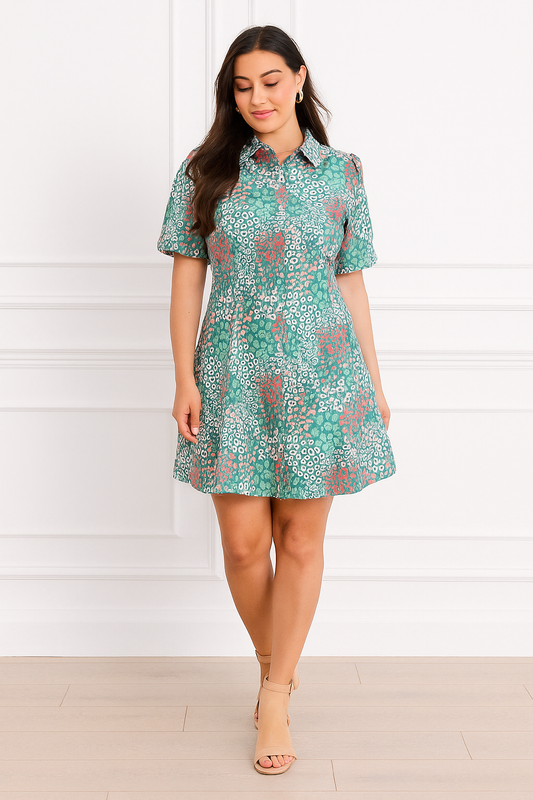 Lorelai Dress – Mint Bloom Mosaic Mary Square