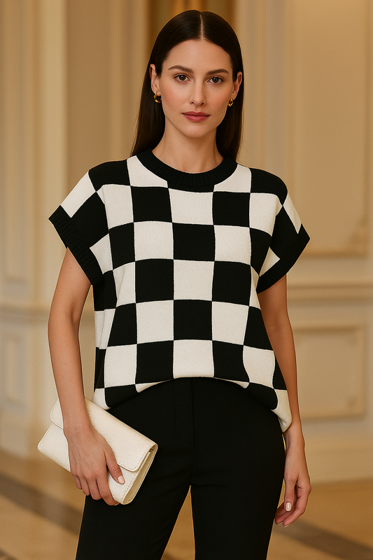 The Daphne Check Knit Sweater