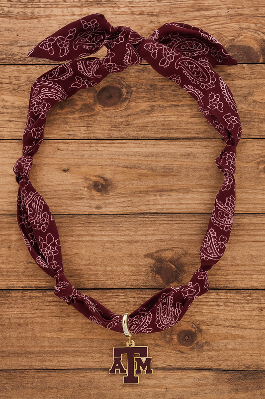 Texas A&M Aggies Logo Bandana Scarf Necklace Canvas Style