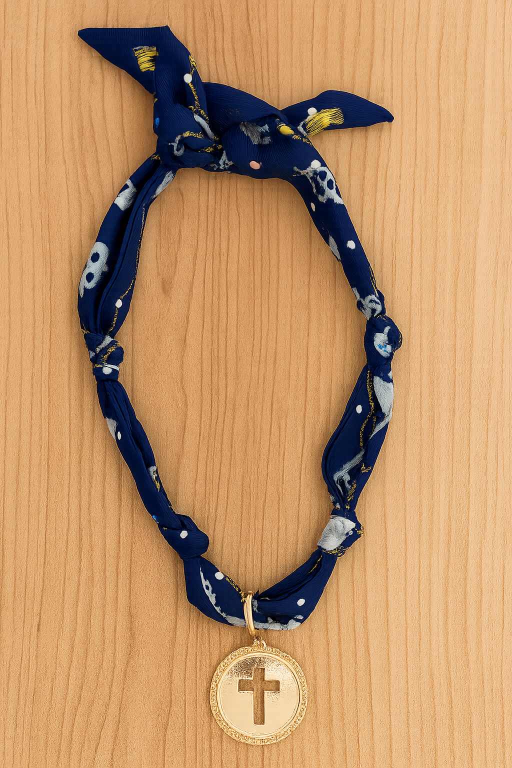 Elodie Cross Coin Scarf Necklace Canvas Style
