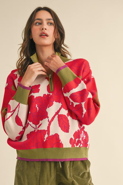 Poppy Half-Zip Knit Pullover